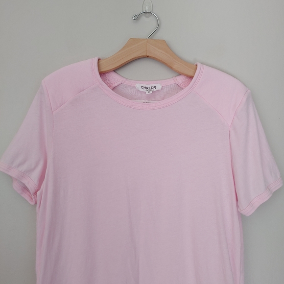 CHRLDR Franny Shoulder Pad Tee Short Sleeve T-Shirt Candy Pink - Picture 8 of 16